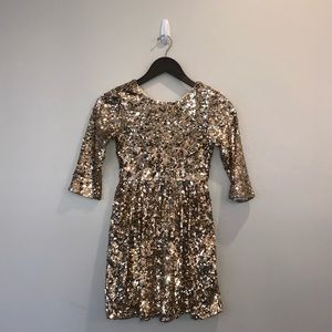Girls size 10 gold sequin party/ holiday dress